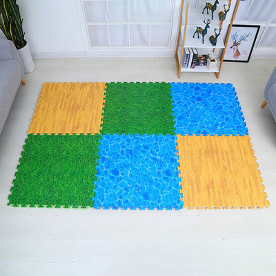 Gras-Muster Eva Interlocking Soft Foam Floor Mats Nontoxic Fadeproof