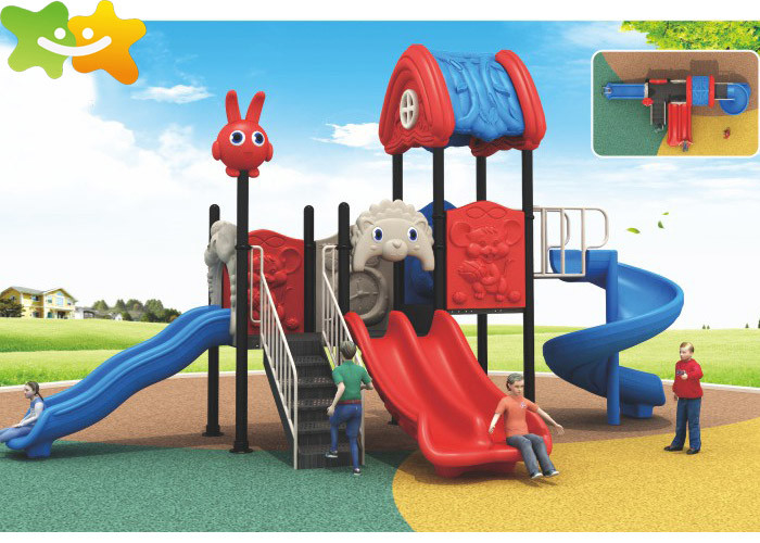 Durable Sun Proof Safety Plastic Amusement Park Toys slide For Kindergarten